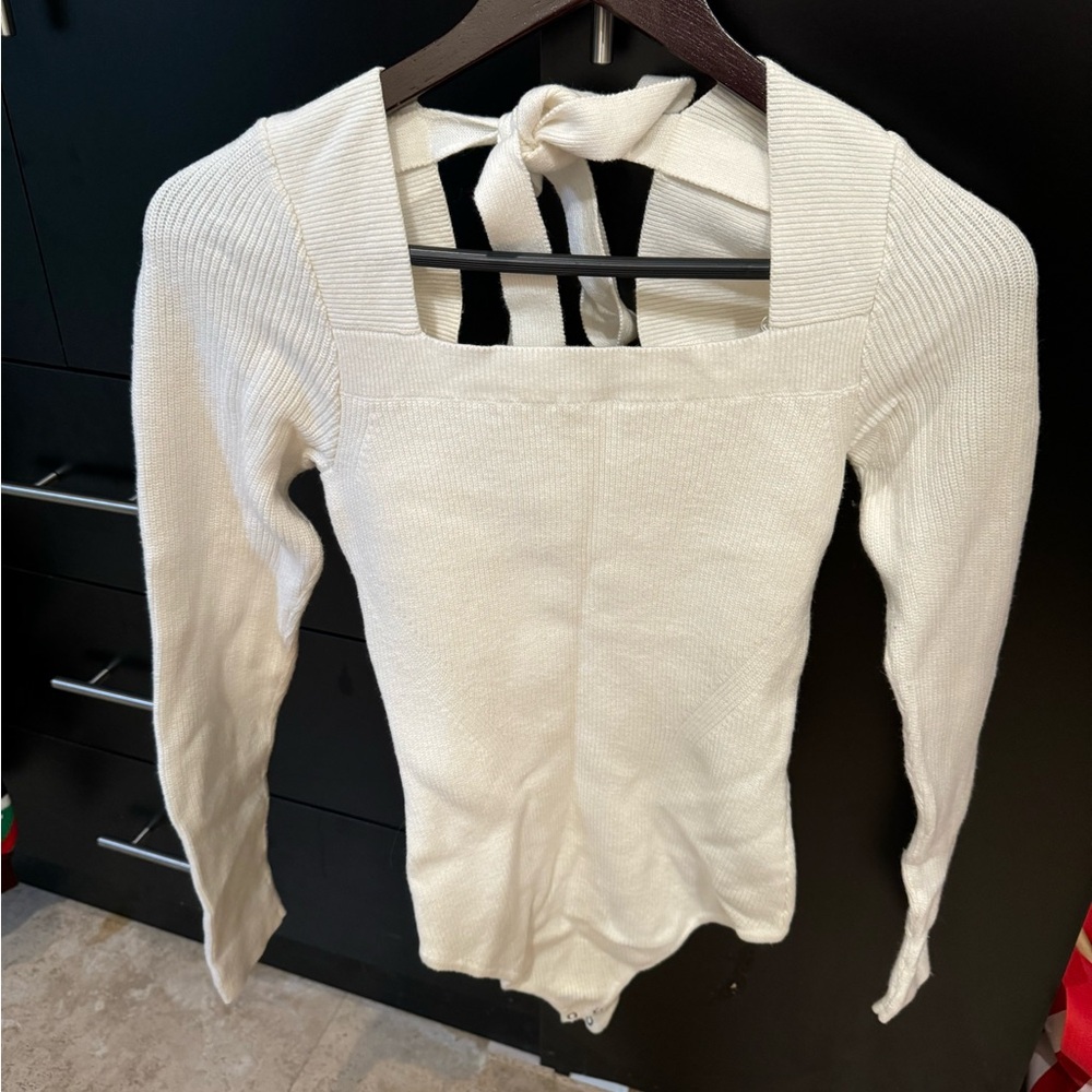 Abercrombie & Fitch Ribbed Sweater Bodysuit - Medium